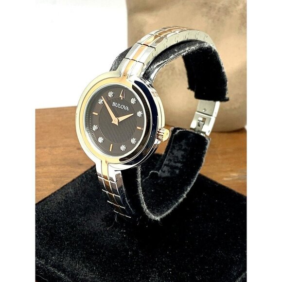 Bulova Women's Watch 98P194 Quartz Bangle Diamond Dial Rose Gold Silver … - Picture 2 of 14